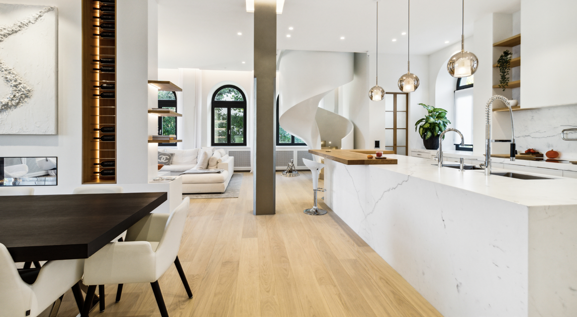 Professional kitchen with copper details